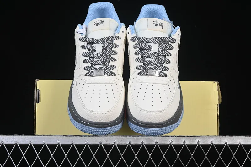 All categories Nk Air Force 1 Air Force series Nk Air Force 1 Low Air Force low-top Nike Air Force 1'07 Low Stusi co-branded skull beige gray blue Air Force 1 low-top casual sneakers QW5606-267